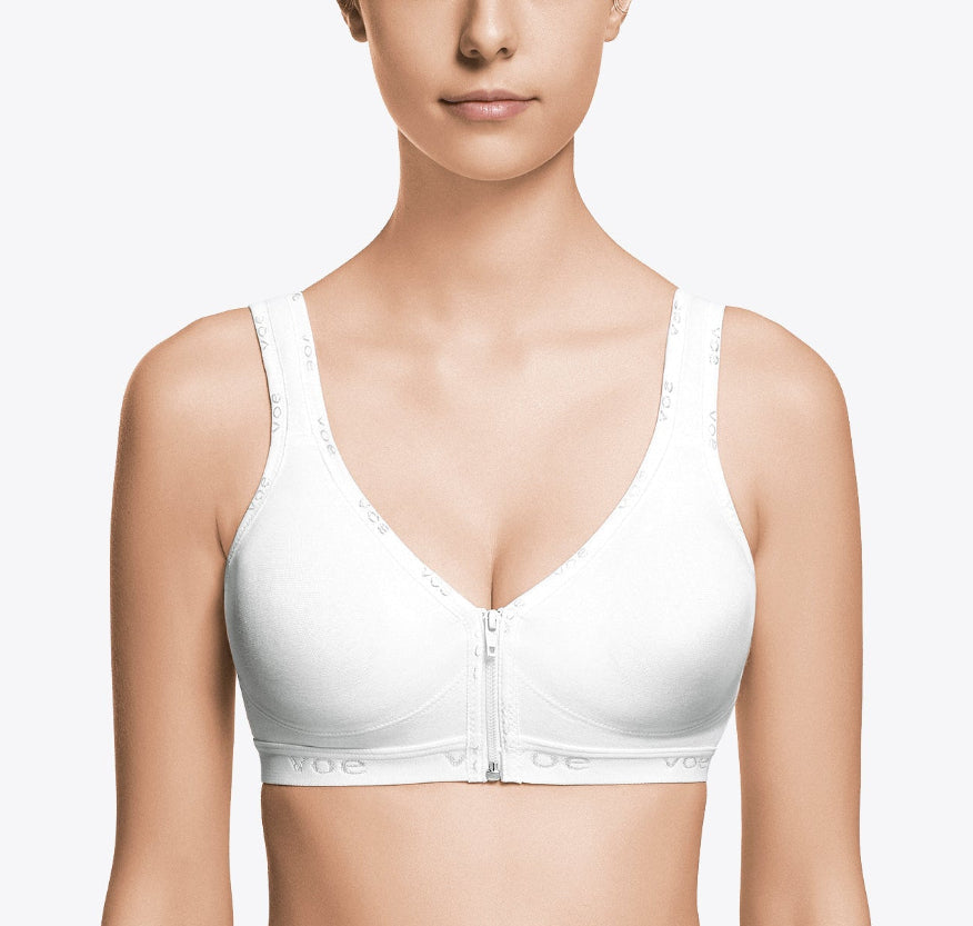Cotton bra with front zipper