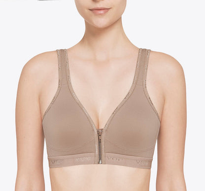 Cotton bra with front zipper