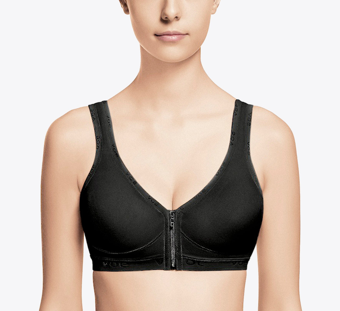 Cotton bra with front zipper