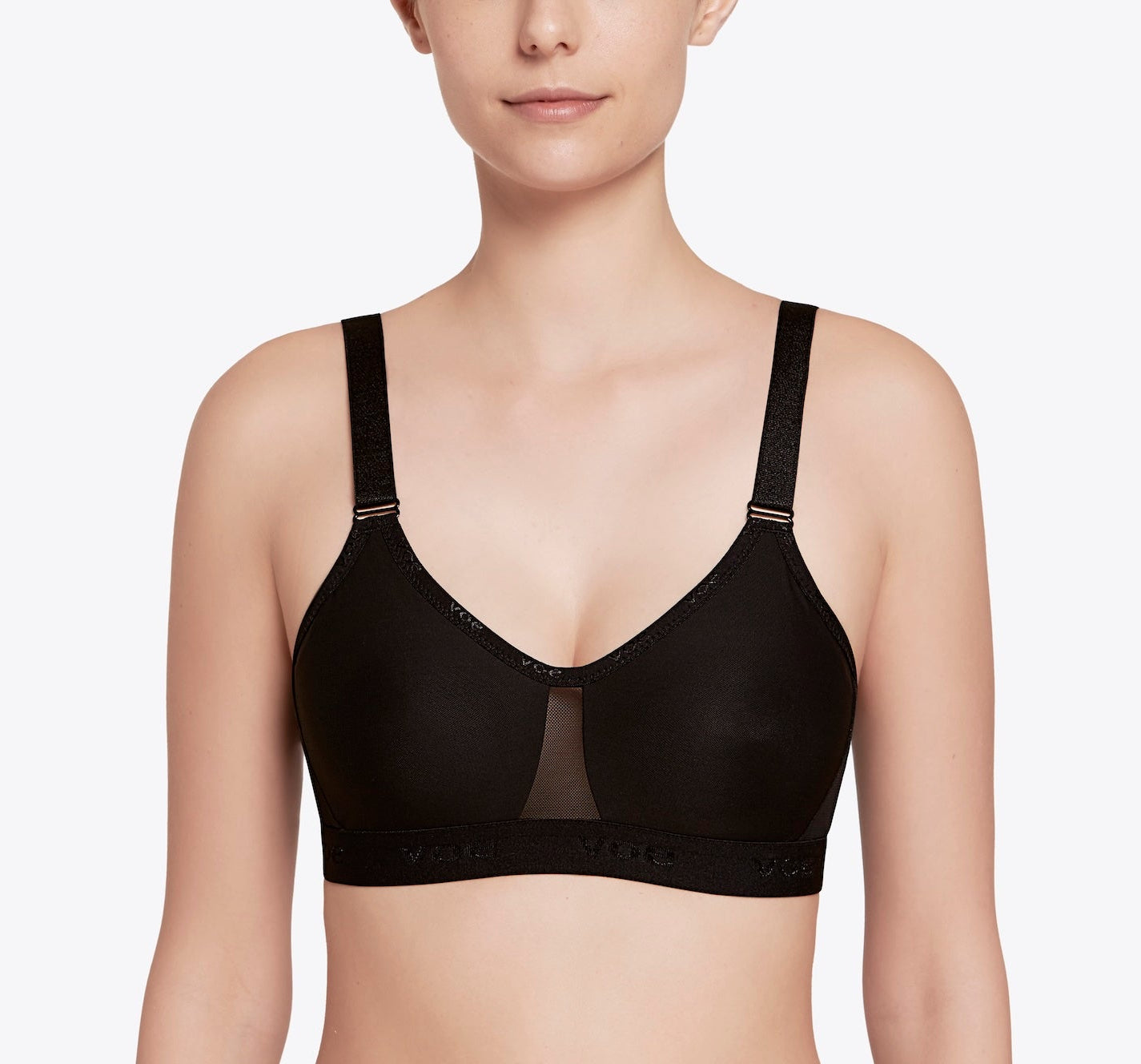 Wide elastic sports bra