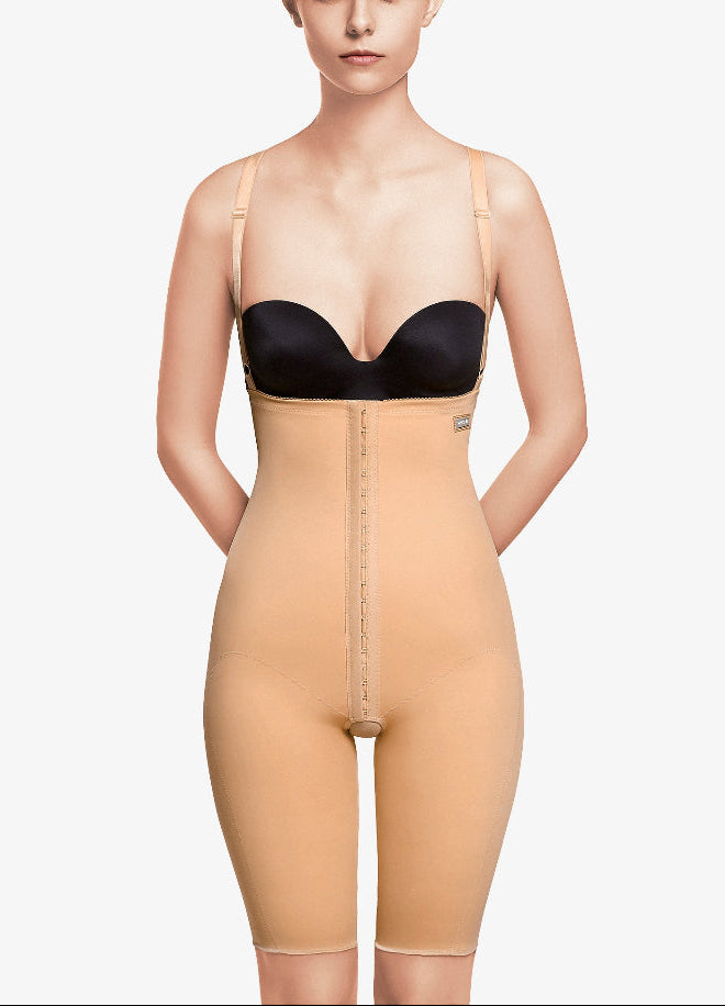 Abdominal belt above the knee with reinforcements