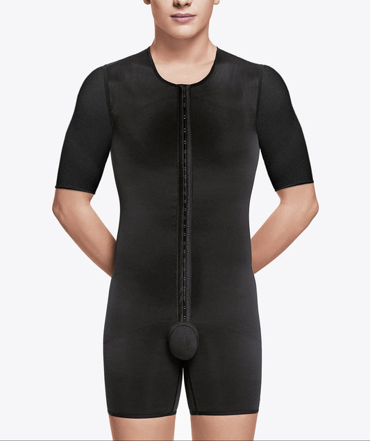 Men's short-sleeved bodysuit above knees